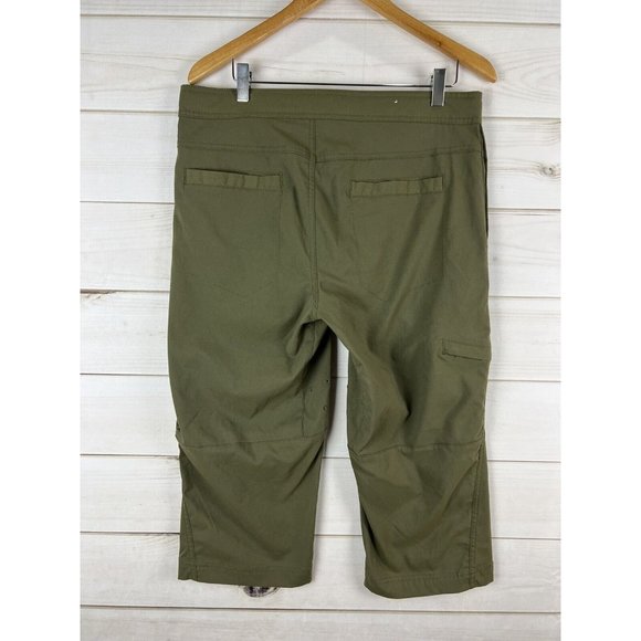 PRANA Pants Womens Medium Green Pillar Cropped Capri Pockets Hiking Excellent - Picture 2 of 9